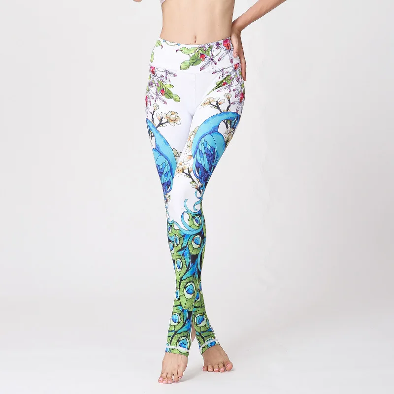 

Женские леггинсы для спортзала, йоги, бега, упражнения с принтом, быстросохнущие спортивные штаны для фитнеса с высокой талией, верхняя одеж...