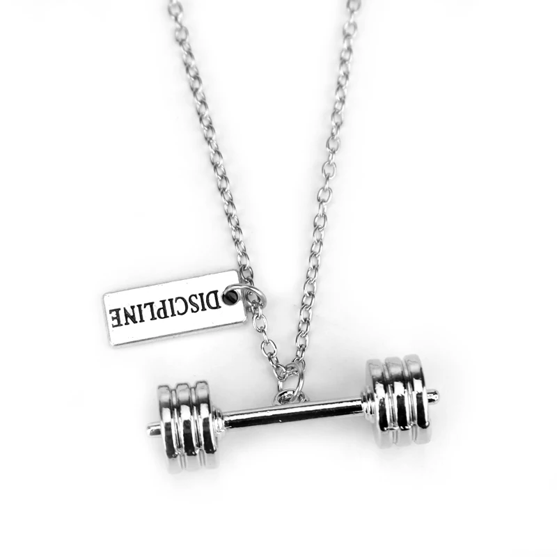 Модное ожерелье для гантели фитнеса креативное с подвеской и школьной штанги
