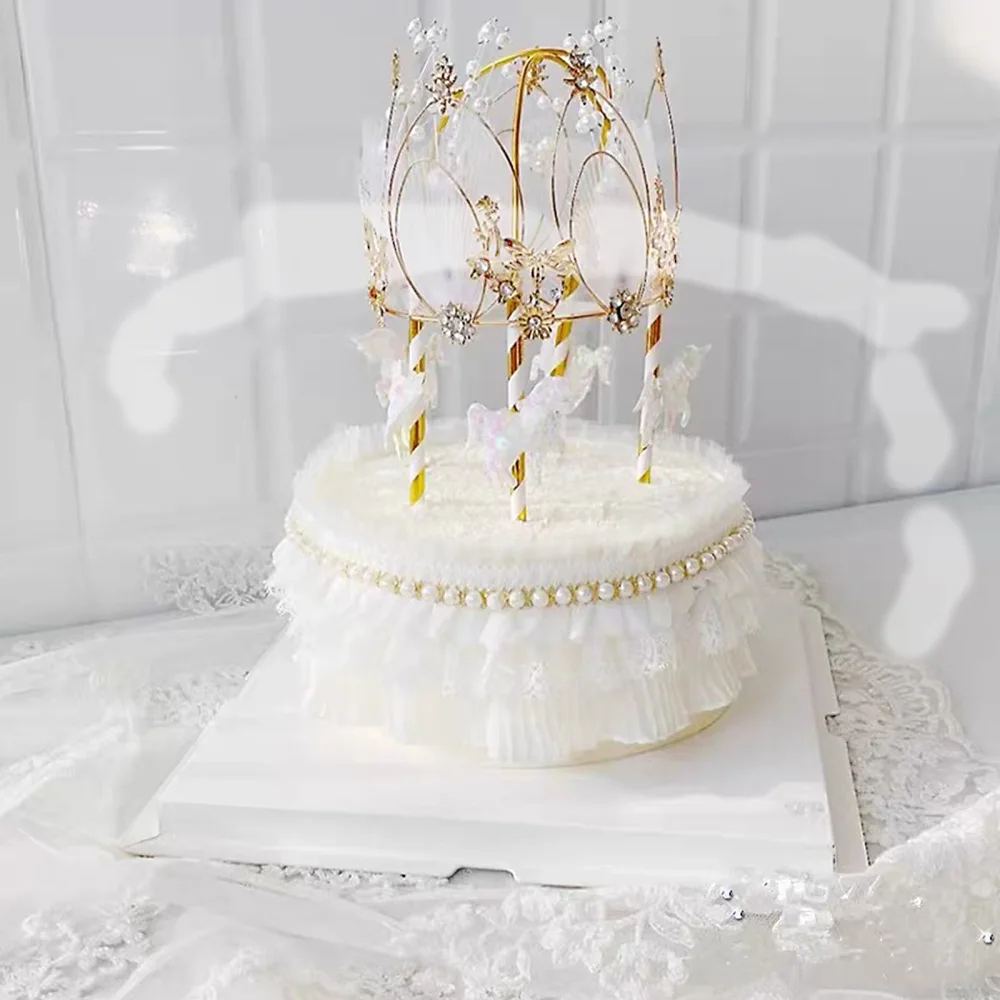 Топпер для торта ободок украшение из страусиных перьев кружевной встраиваемый