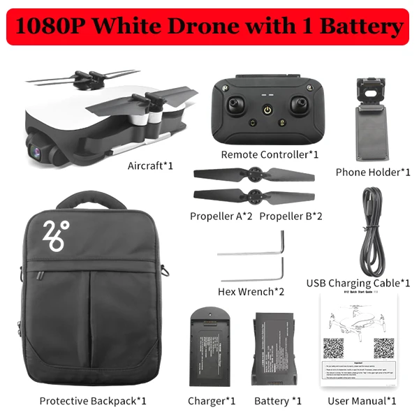 WHITE 1080P 1 batter JJRC X12 Радиоуправляемый gps Дрон Квадрокоптер Дроны с камерой HD 5G 1080P оптический поток бесщеточный Дрон со стабилизирующим карданом VS F11 B4W - Цвет: WHITE 1080P 1 batter
