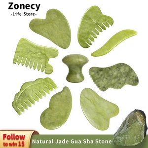Natural Gua Sha Kit For Face Guasha Mushroom Jade Stone Massage Comb Tools Body Acupuncture Stick Be