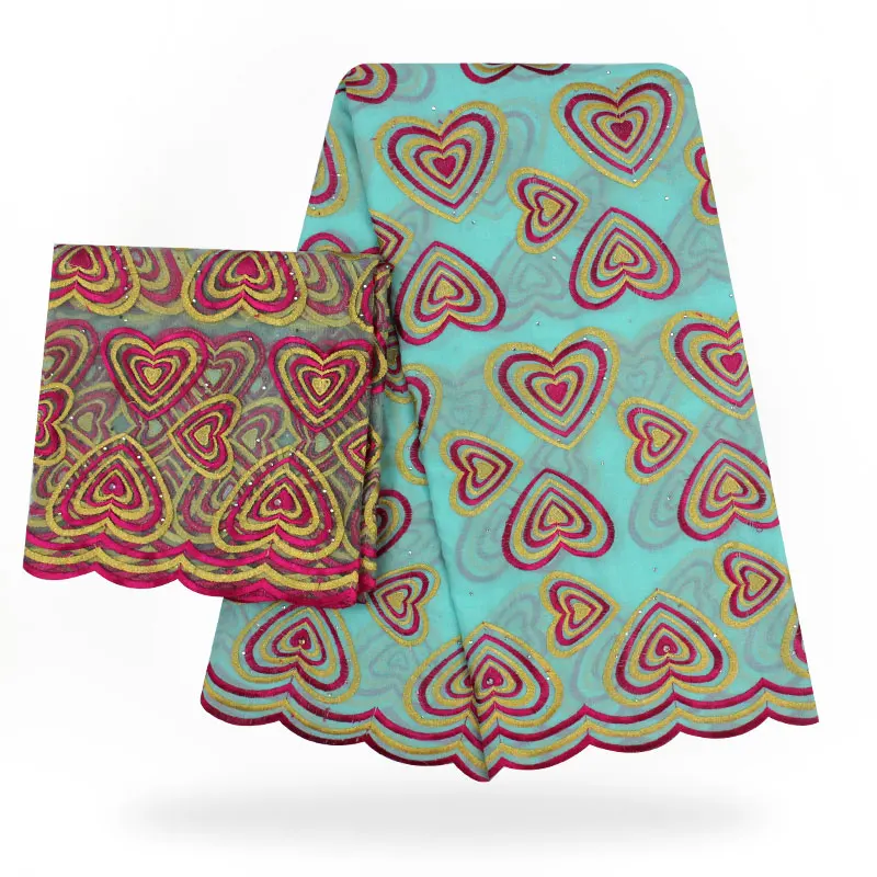Горячая Распродажа 5 ярдов+ 2 ярдов африканская швейцарская вуаль кружева в швейцарской нигерийской кружевной ткани последние Африканские кружева Хлопок Кружева B2-S2 - Цвет: 18