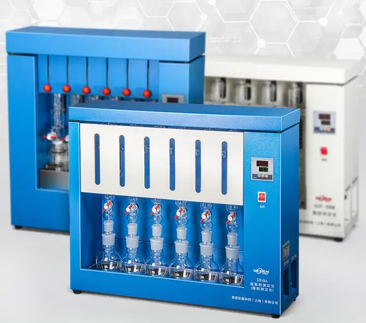 Digital Crude Fat Analyzer Meter Tester For Grain Food Feed Fuel and Various Oil Products Test 6 Samples At Same Time SZF-06A |