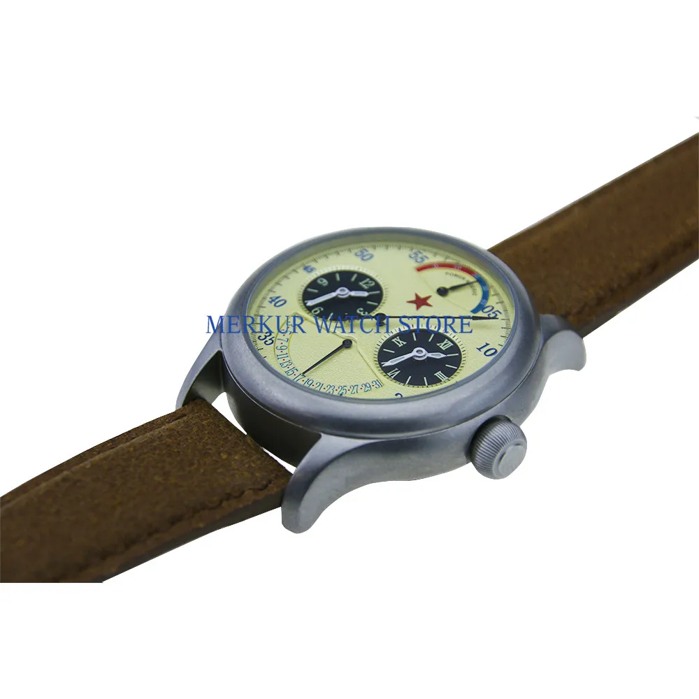 AD30 Red Star Mechanical 1963 Тяньцзинь St25 двойной часовой пояс цвет слоновой кости мужской