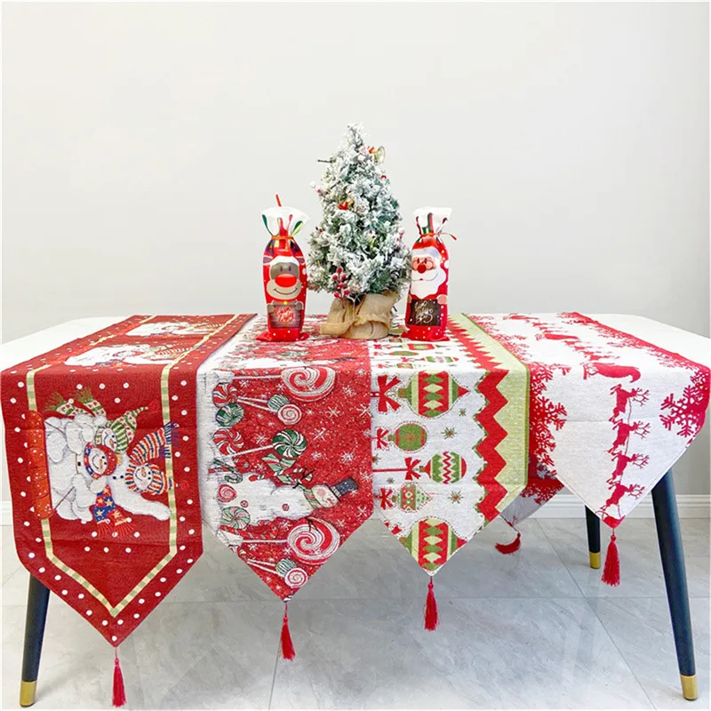 

Christmas Polyester Table Runner Table Flag Christmas Decoration For Home Product Christmas Gift Natal Noel 2022 New Year Gift