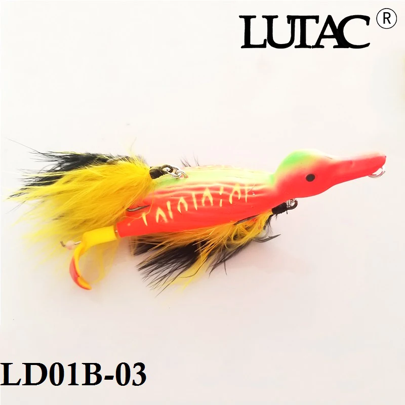 LUTAC Duck bait floating Duckling Pike lure 3D eyes frog 105mm 29g topwater Artificial Fishing Gear