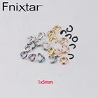 Fnixtar 1*5 мм черная Радужная сталь PVD золотого цвета из нержавеющей стали Открытые прыгающие кольца разделенные кольца DIY Изготовление ювелирных изделий 1000 шт.лот