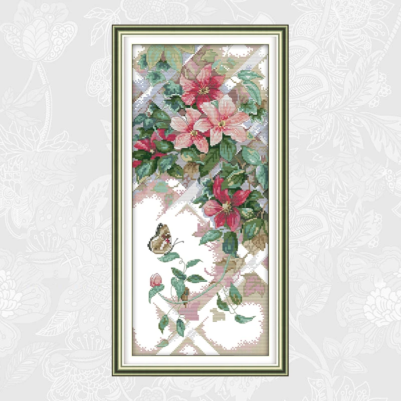 

Butterfly Love Flowers Patterns Count Print Cross Stitch kit DMC Cotton Thread Embroidery Set DIY Needlework Home Decoration
