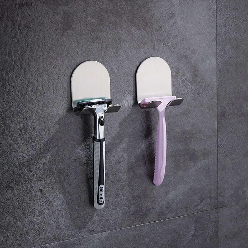 

Razor Bracket for Men's Shaver Holder Shelf Bathroom Stainless Steel Razor Holder Wall Adhesive Storage Hook Kitchen Hanger Rack