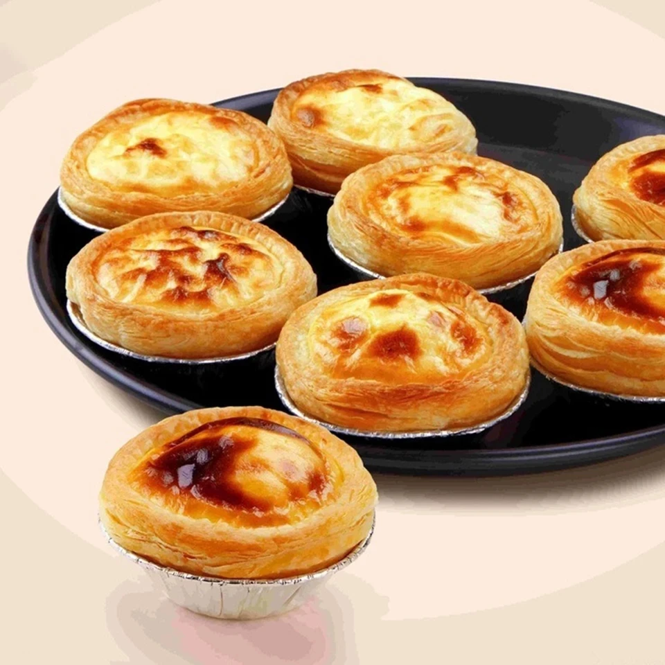 

50/100pcs Disposable Aluminum Foil Baking Cups Egg Tart Pan Cupcake Case Tar Cake Mold Bakewares with Tin Barbecue seasoning cup