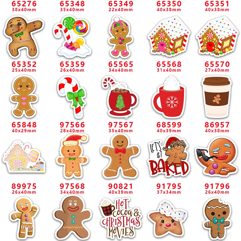 

DIY Craft Supplies Sewing Accessories Cartoon Christmas Gingerbread Printed Planar Resins Mold 10 Pieces. PR-65276
