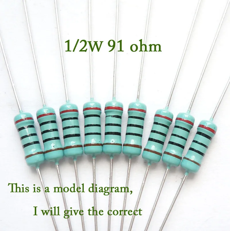 Оригинальный новый металлический пленочный резистор 1/2 Вт 56 62 68 75 82 91 100 120 150 180 200 220