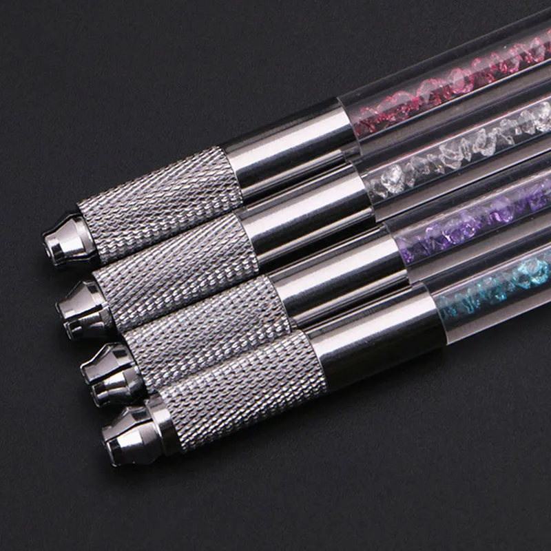 Ручка с двойной головкой и кристаллами 1 шт. ручка для перманентного татуажа