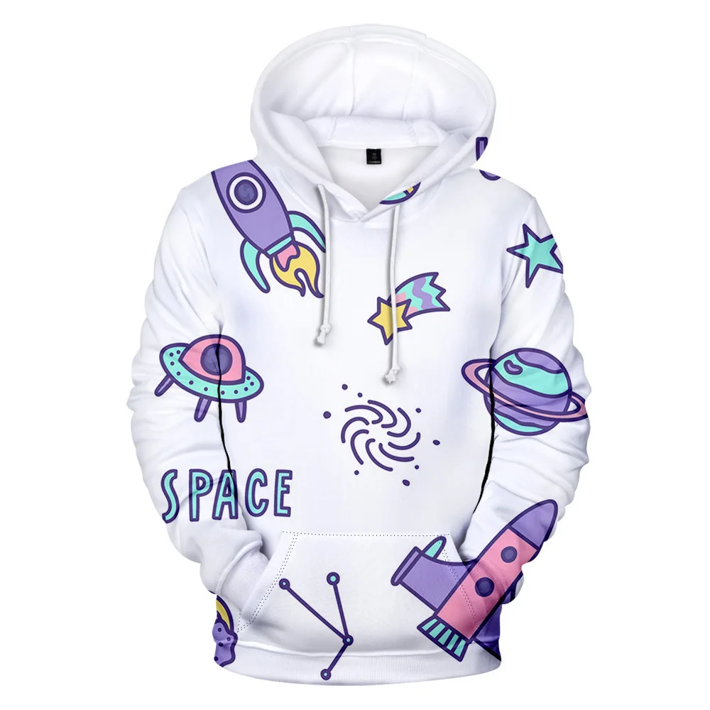 

2020 New Harajuku Starry Sky Universe Spaceship Rocket 3D Print Tie Dye Fashion casual Hoodie Autumn Winter Pullover