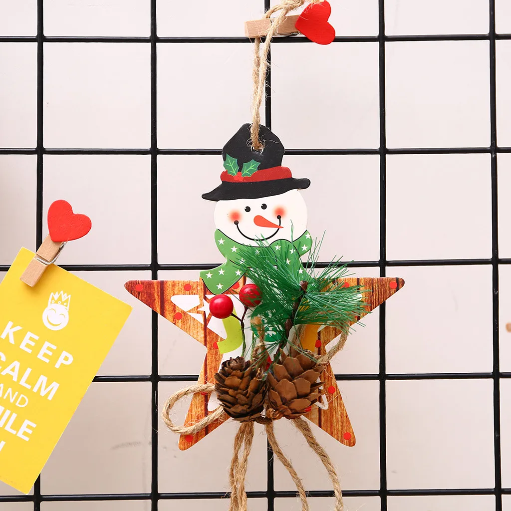 Рождественские украшения деревянные для рождественской елки Висячие сердца