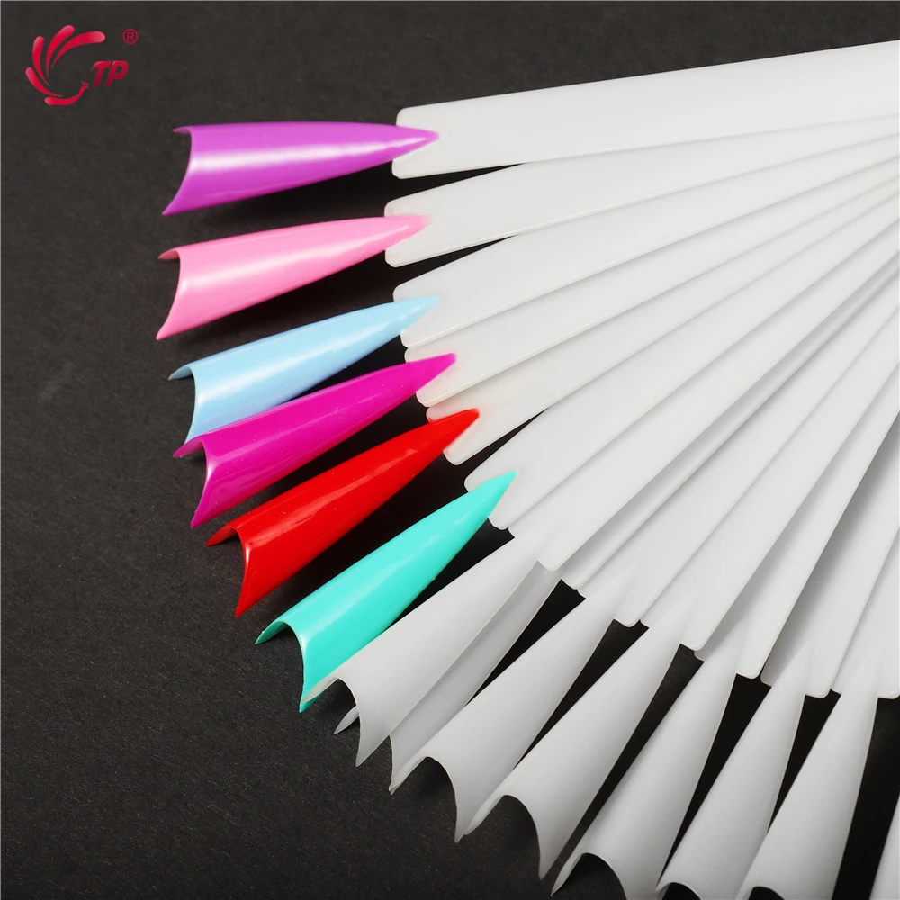 

100pcs False Nail Tips Fan Half Fake Nail Art Polish Color Card Acrylic Practice Chart Palette Buckle Ring Practice Display Tool