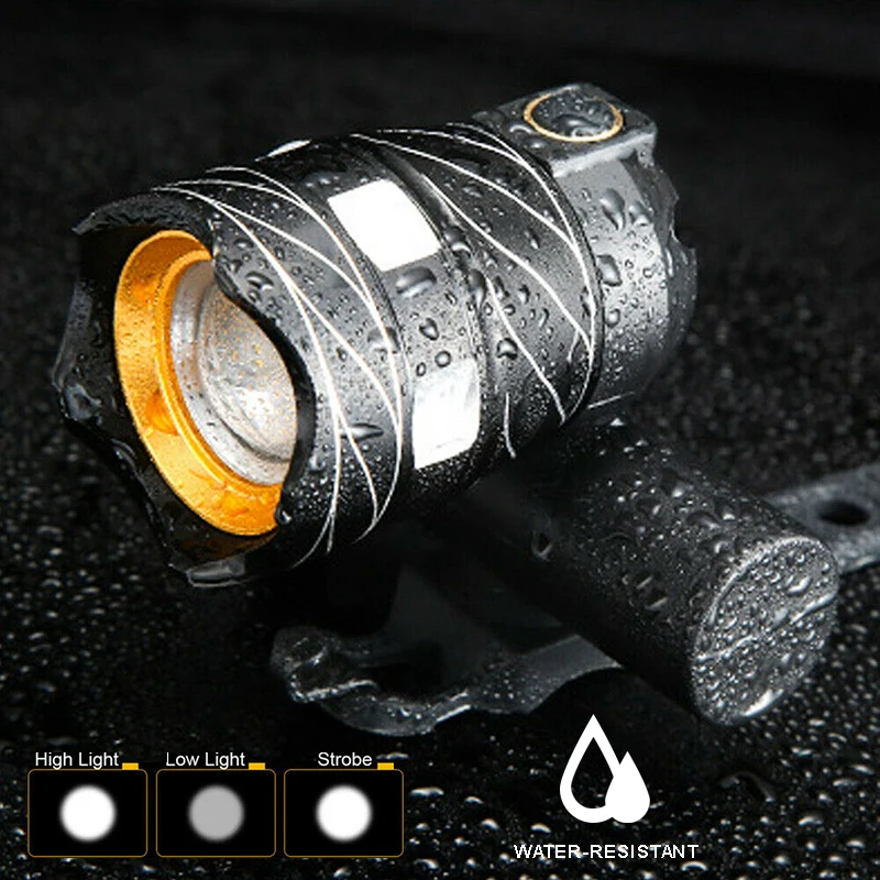 

USB Rechargeable Bike Headlight High Brightness Rainproof Front LED Bicycle Light for Cycling Climbing Fishing Hunting