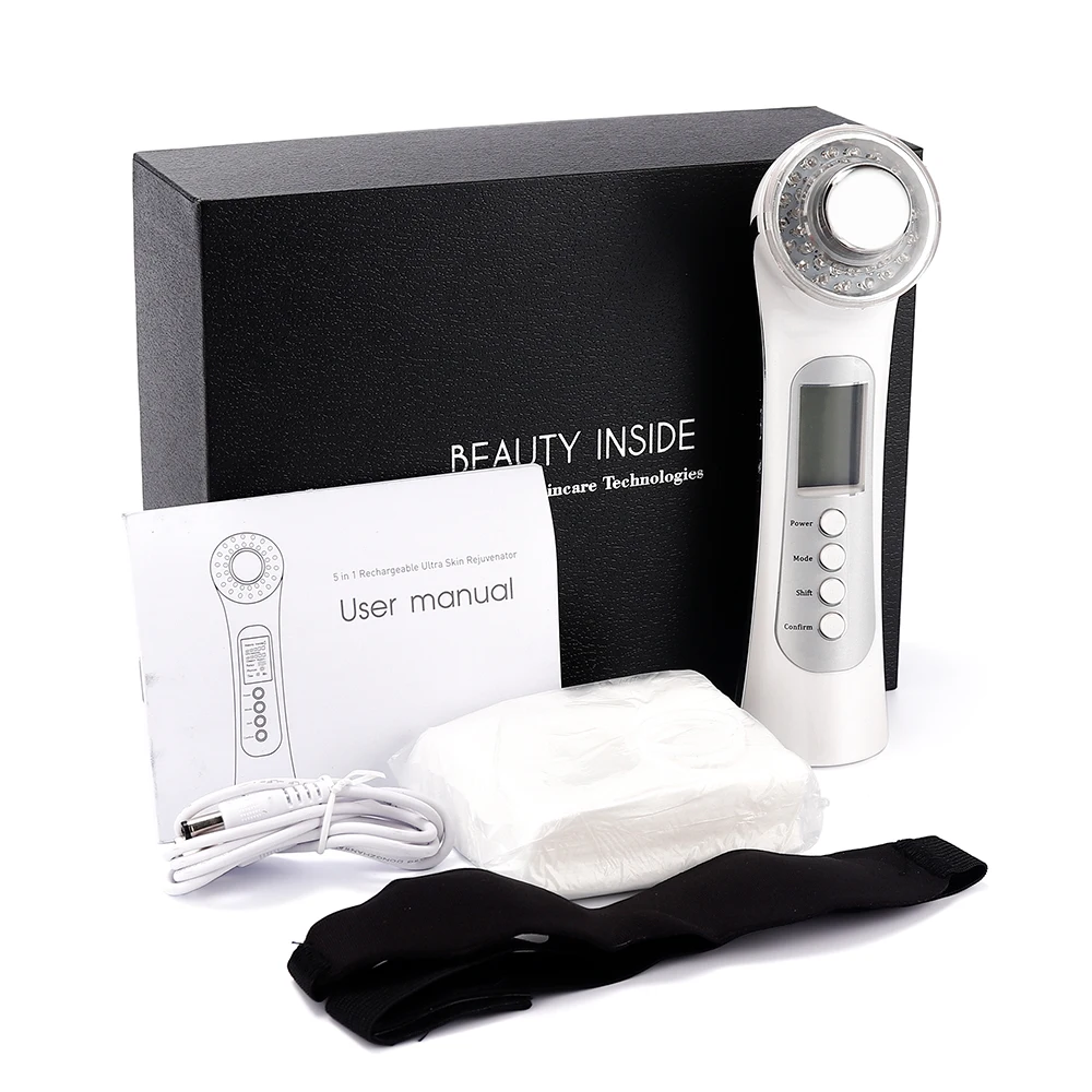 Аппарат для фотонной терапии 5 в 1 ультразвуковой светодиодный вибромассажер с