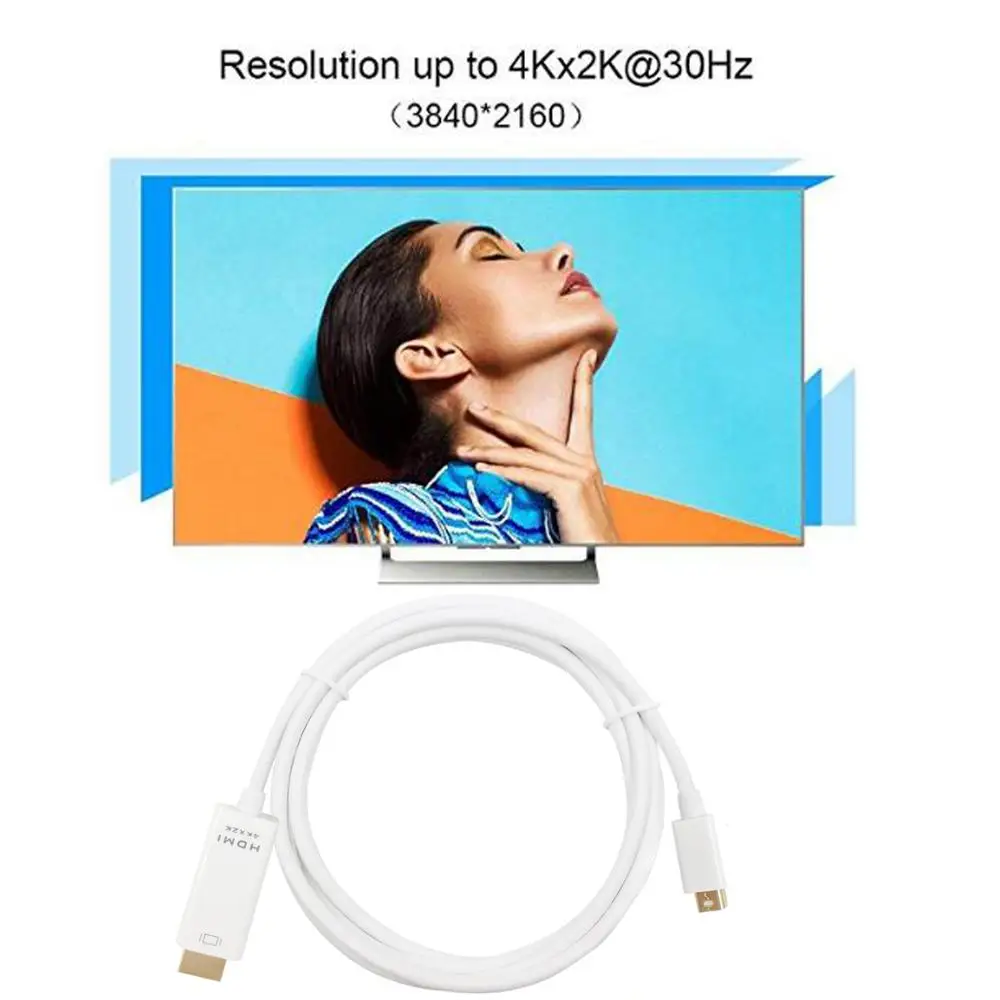 Переходник Mini DisplayPort на HDMI Мини DP кабель Thunderbolt 2 конвертер для MacBook Air 13 Surface Pro 4 |