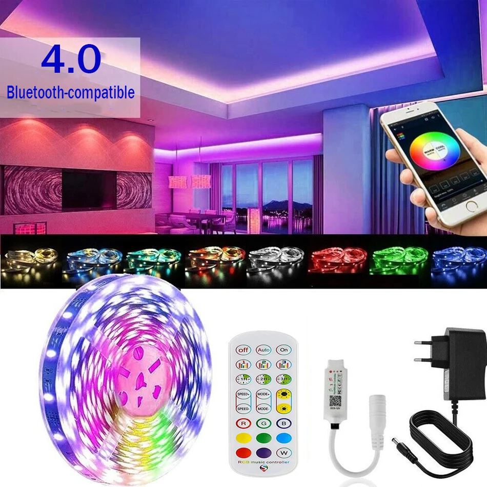 Светодиодная лента 16 4 футов 32 8 5 м 10 5050 30 светодисветодиодный s/m RGB с 24-кнопочным ИК