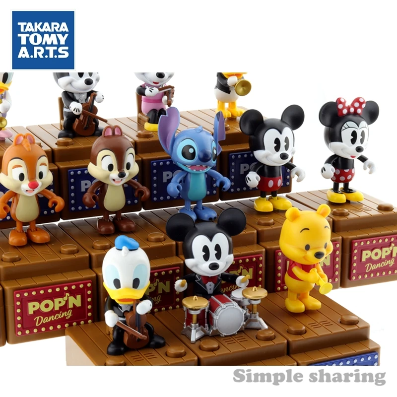 TAKARA TOMY arts pop'n dancing beat anime figure baby toys pixar disney kids doll funny child bauble mickey minnie mouse pooh | Игрушки и