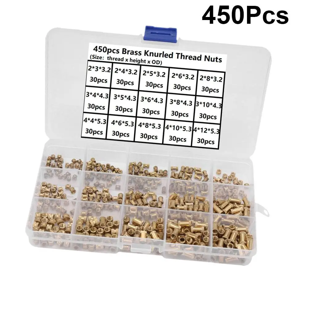 450 шт. M2 M3 M4 гайка с кольцевой вставкой из латуни для литья под давлением