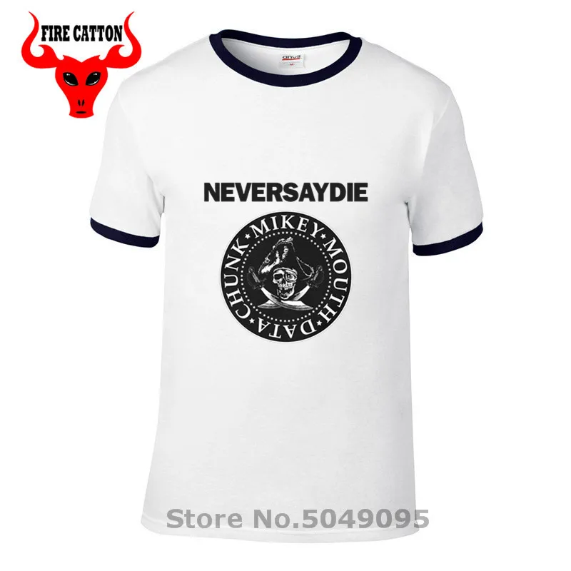 Streetwear The Goonies T shirt men Quote Never Say Die T-shirt One piece tee New Pirate King tshirt Classic Anime Clothing | Мужская