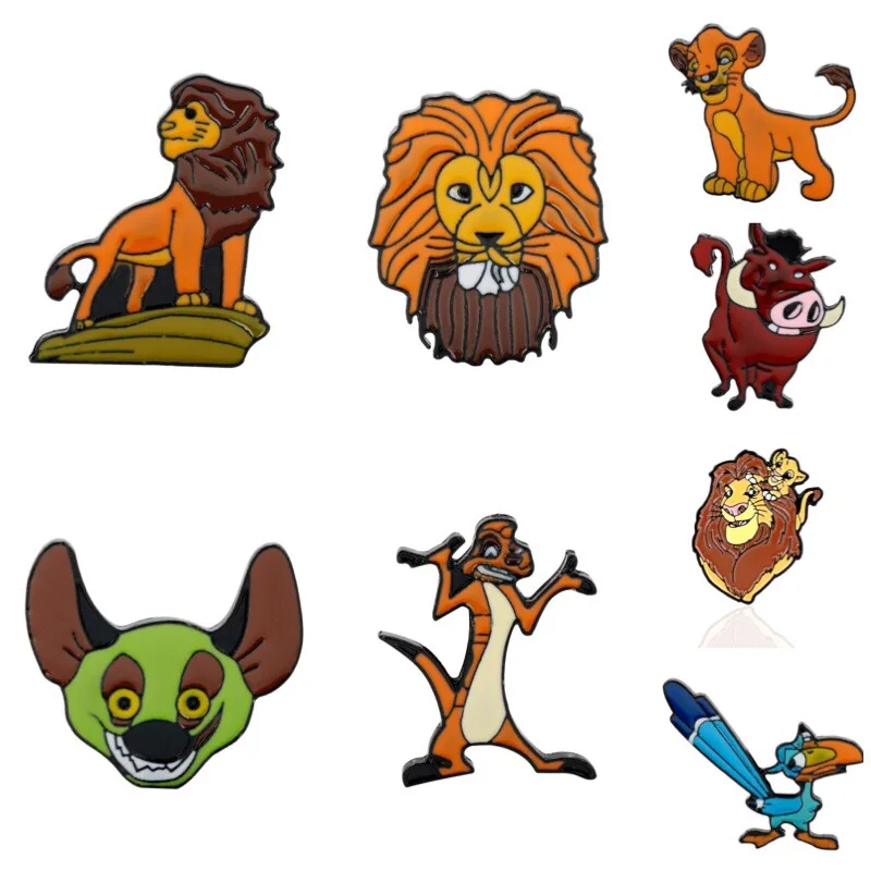 

Lion King Simba Brooch Metal Enamel pin Cartoon Animal pins Brooches for Women Men Children Collection brooch Jewelry Gifts