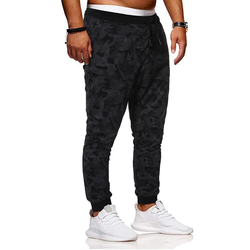Классические мужские Длинные повседневные брюки серые камуфляжные тонкие