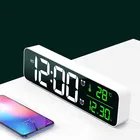 Цифровой светодиодный Будильник, длинные электронные часы с отображением даты и температуры, для украшения дома и стола