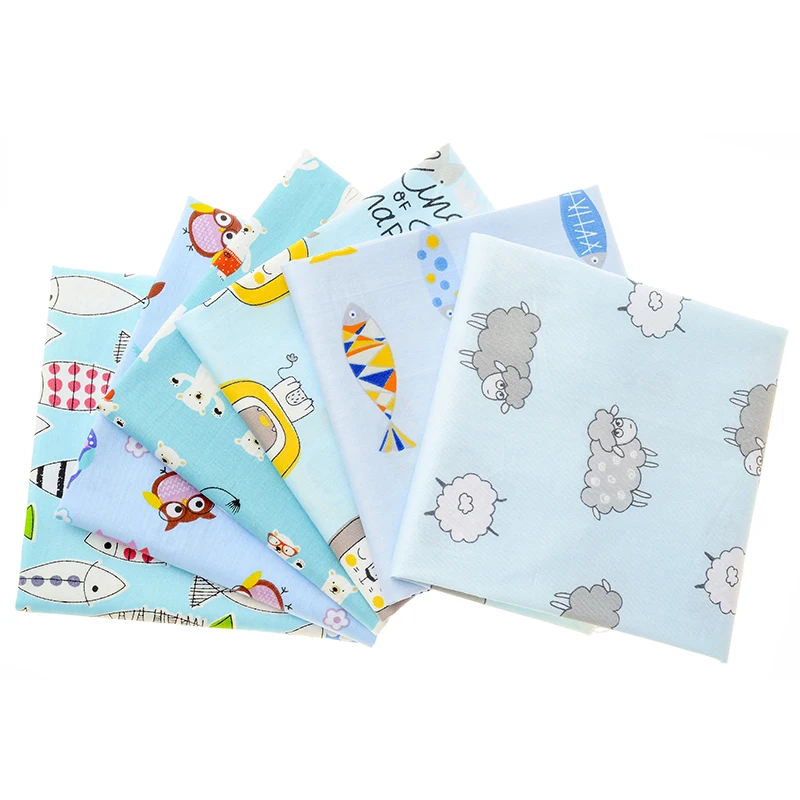 DIY ручная швейная ткань для штор наволочек пододеяльника. Синяя хлопчатобумажная