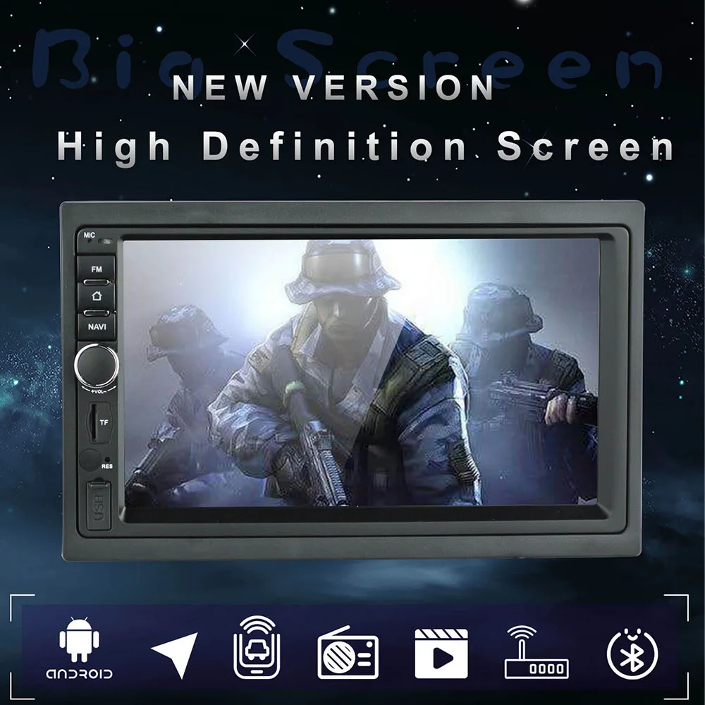 2GB+ 32G 2Din Android 8,1 автомобильный мультимедийный плеер универсальное Радио Стерео " 1024x600 gps Bluetooth зеркальное соединение OBD FM RDS видео выход