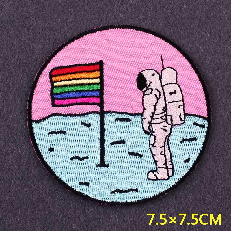 Нашивка С Вышивкой инопланетянин нашивка с НЛО термоклейкие нашивки на одежду