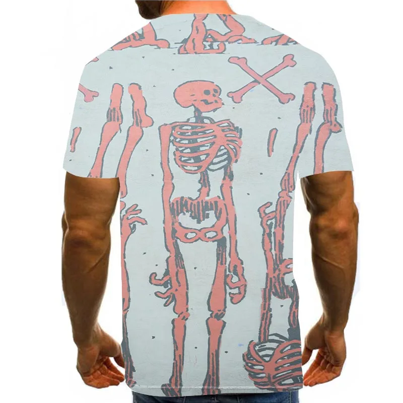 

Men's Skull Shirt 3D Print T-Shirt Summer Skeleton Graphic Tees Pattern Tops