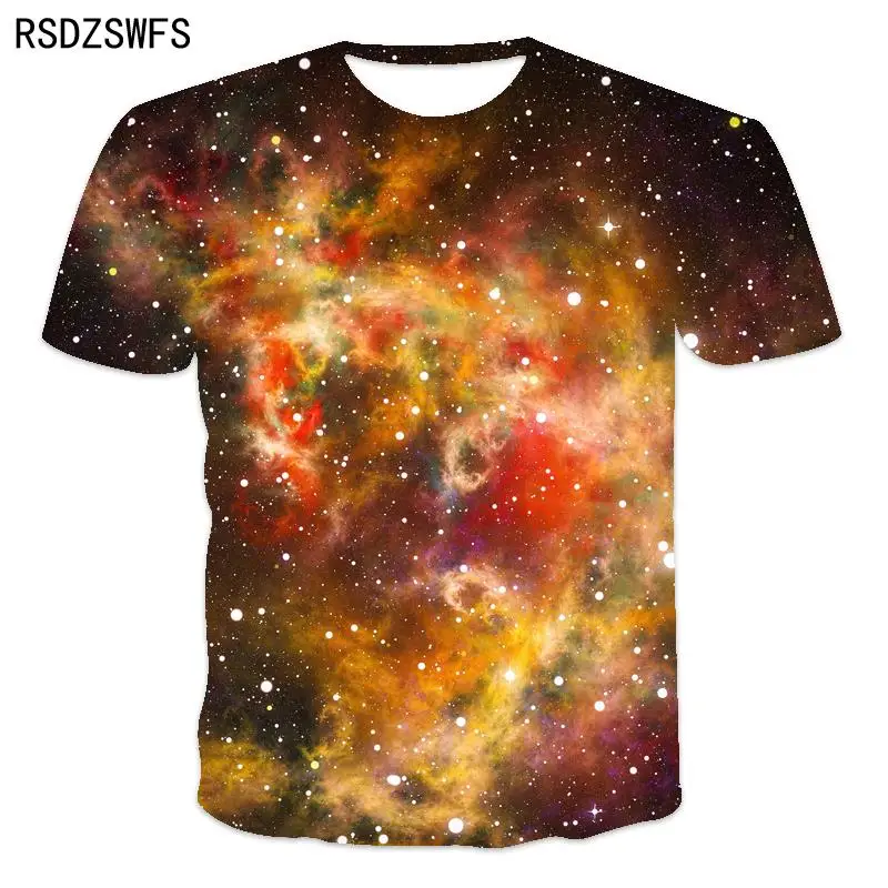 Мужская футболка с изображением звездного неба туманности Млечного Пути