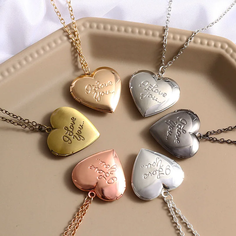 Резные винтажные любовные сердца с медальоном 6 цветов кулон в виде медальона