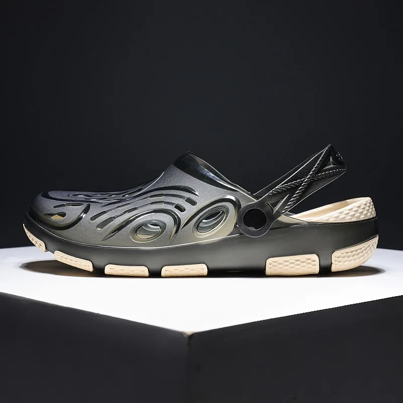 Мужские легкие шлепанцы для пляжа летние дышащие без застежки воды мюли большие