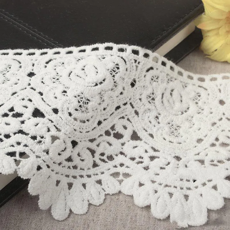 Вышитая кружевная отделка из 100% хлопка ажурное шитье кружевное украшение самая