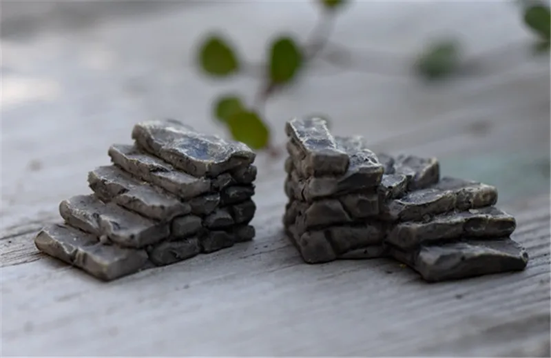 Серая каменная ступенька для лестницы миниатюрная сказочная садовая украшение