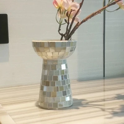 

Мозаика светлых цветов для гостей, винный ресторан, стеклянная ваза, Современное украшение для дома, ваза для цветов d