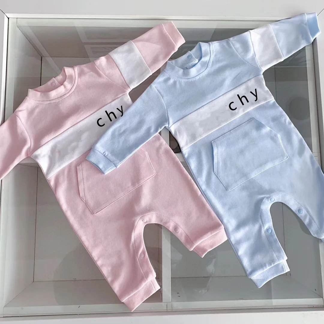 

2021 Newborn Infant Baby Romper Flower one piece letter printed Pink Blue romper for toddler baby clothing