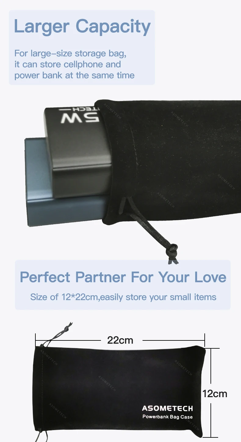 Power Bank Case Phone Pouch For Power Bank Mobile Phone Protection Travel Portable Storage Bag Soft Pouch Case Phone Accessories