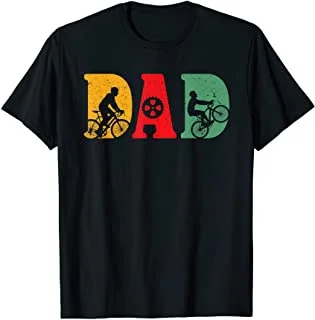 

Mens Cycling biker vintage retro PAPA- bicycle cyclist DAD gift T-Shirt
