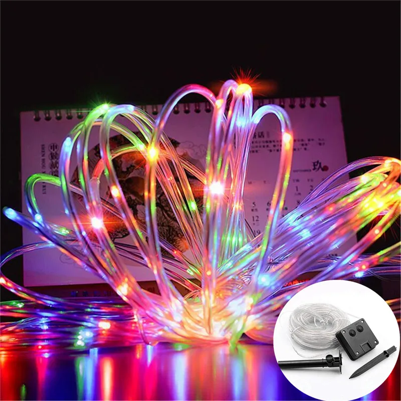

LED Solar Garden Lights Rope String Lights Outdoor Waterproof Solar Lamp Strip Christmas Fairy Light Christmas Party Decoration