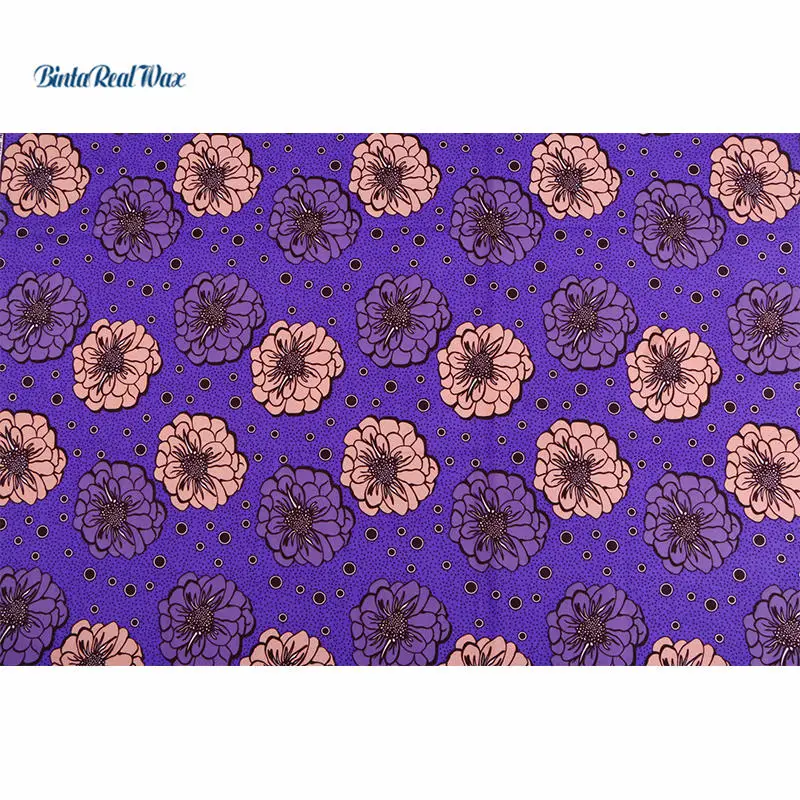 Фиолетовый Анкара Африканский полиэстер воск принты ткань новый бинта настоящий