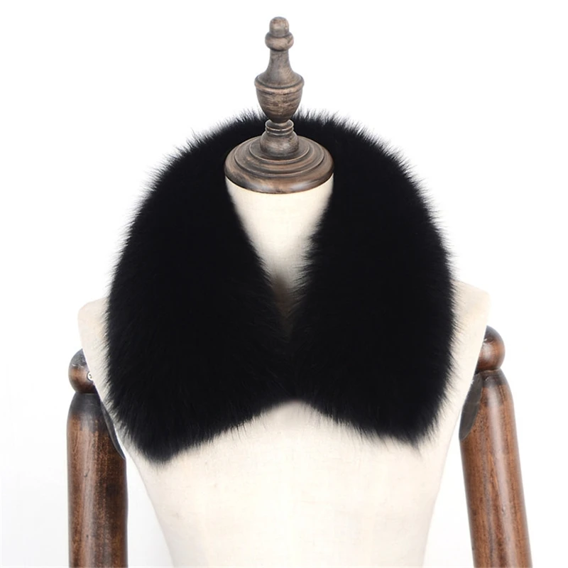 Женский шарф 100% натуральный мех лисы воротник зимнее пальто шеи теплые шарфы