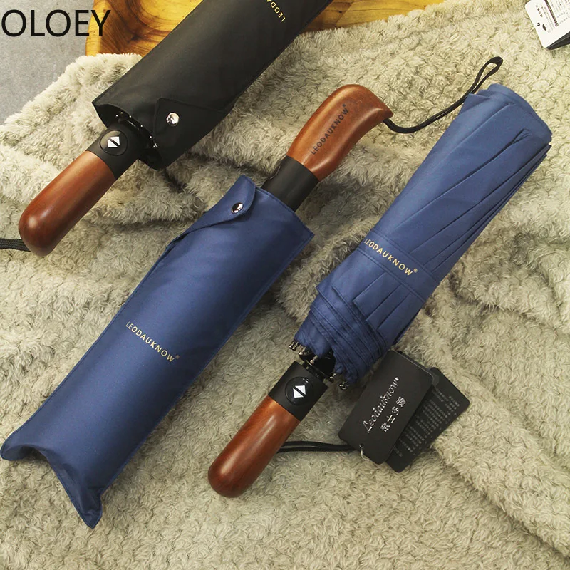 Автоматический складной зонт от дождя десять костей прочный Ветрозащитный Зонт