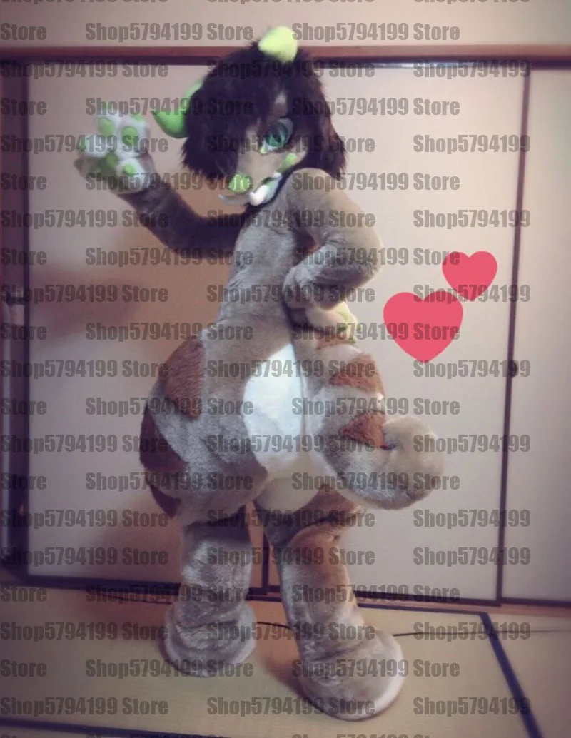 Персонализированный меховой костюм # M4 Серая лиса Хаски собака талисман косплей