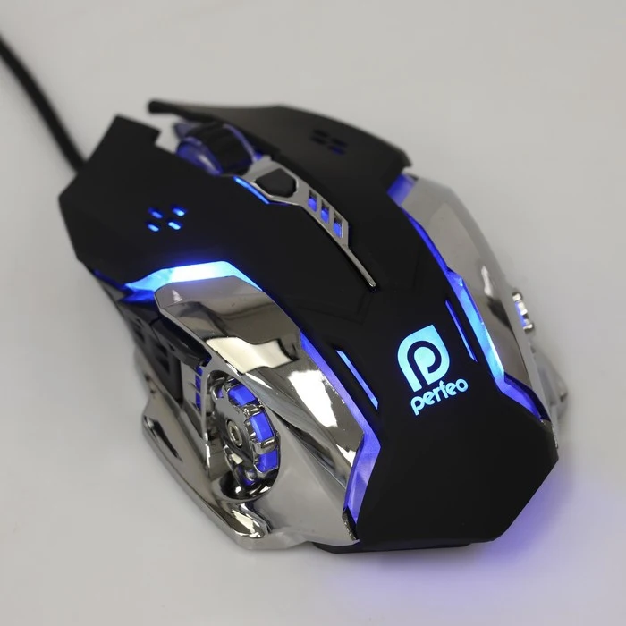 Мышь Perfeo GALAXY PF-1718 игровая проводная подсветка 3200 dpi USB чёрная 4329235 | Компьютеры и