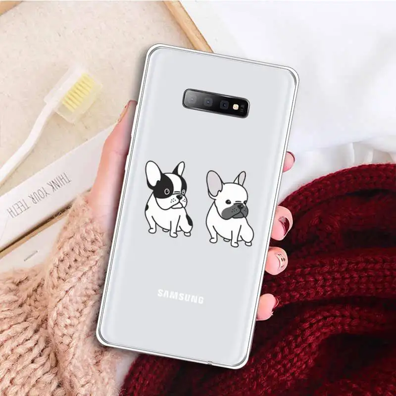 

French bulldog pet cute animal fashion Phone Case Transparent For Samsung Galaxy S A 5 7 8 9 2015 20 edge plus 10 e lite 2019
